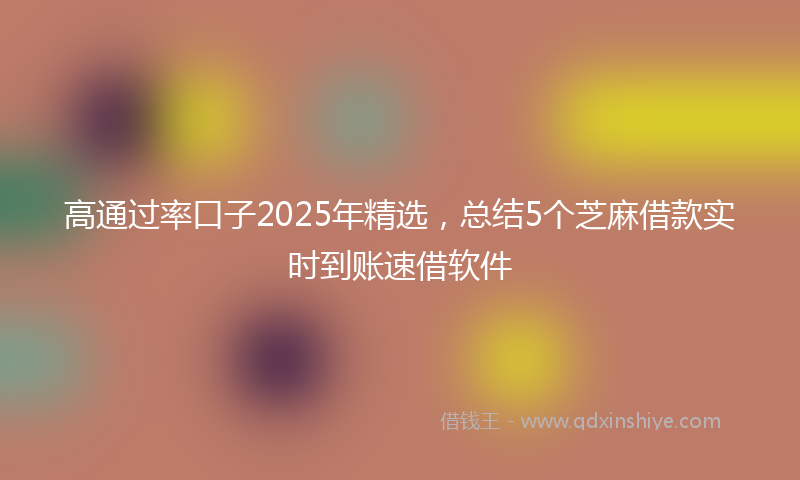 高通过率口子2025年精选，总结5个芝麻借款实时到账速借软件