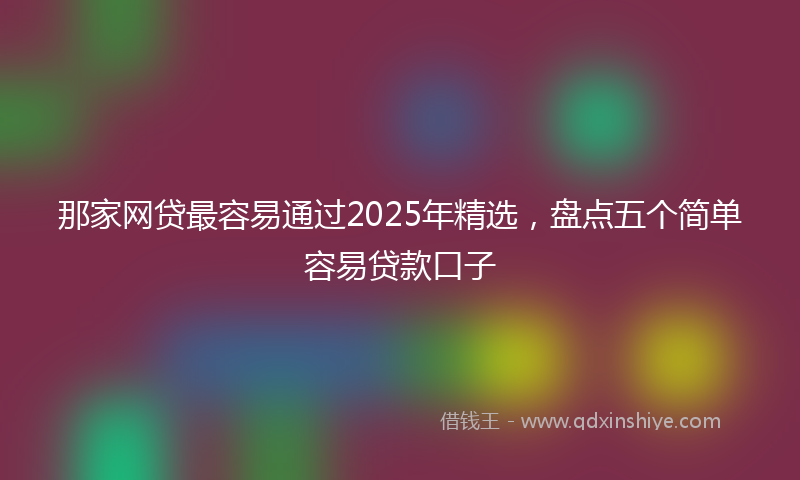 那家网贷最容易通过2025年精选，盘点五个简单容易贷款口子