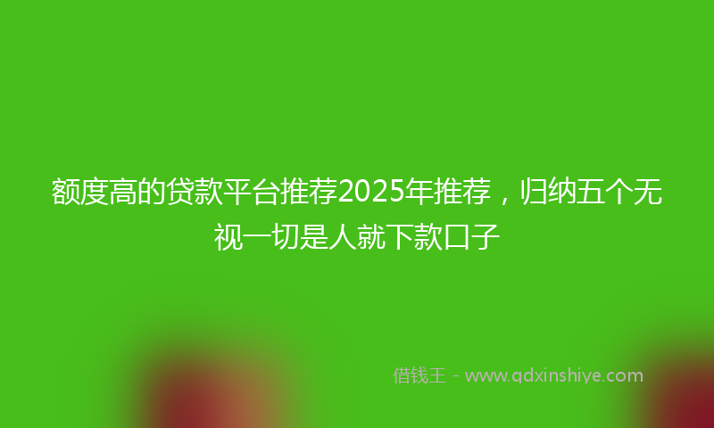 额度高的贷款平台推荐2025年推荐，归纳五个无视一切是人就下款口子