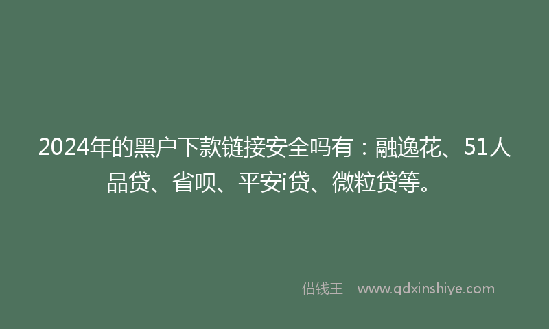 2024年的黑户下款链接安全吗有：融逸花、51人品贷、省呗、平安i贷、微粒贷等。