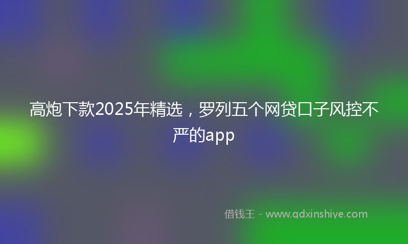 高炮下款2025年精选，罗列五个网贷口子风控不严的app