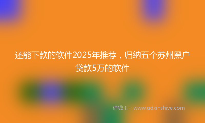 还能下款的软件2025年推荐，归纳五个苏州黑户贷款5万的软件