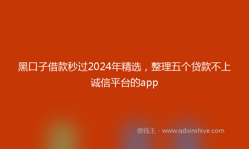 黑口子借款秒过2024年精选，整理五个贷款不上诚信平台的app