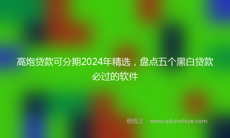 高炮贷款可分期2024年精选，盘点五个黑白贷款必过的软件