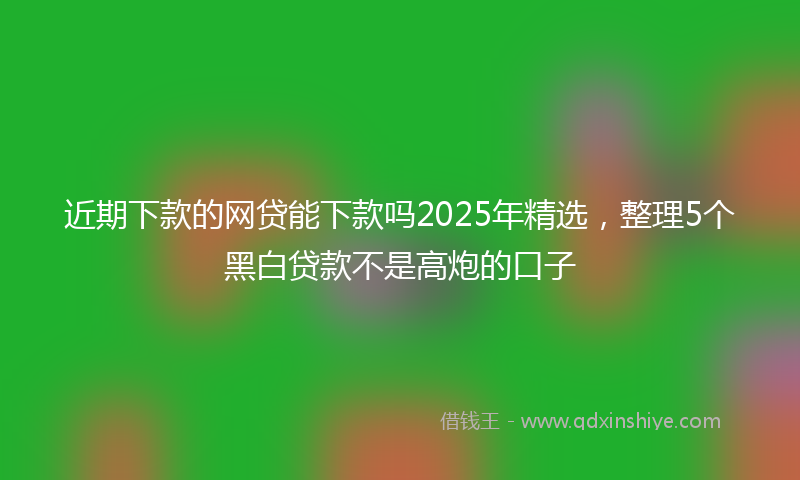 近期下款的网贷能下款吗2025年精选，整理5个黑白贷款不是高炮的口子
