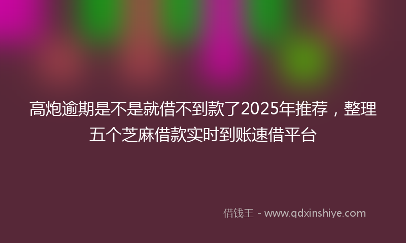 高炮逾期是不是就借不到款了2025年推荐，整理五个芝麻借款实时到账速借平台