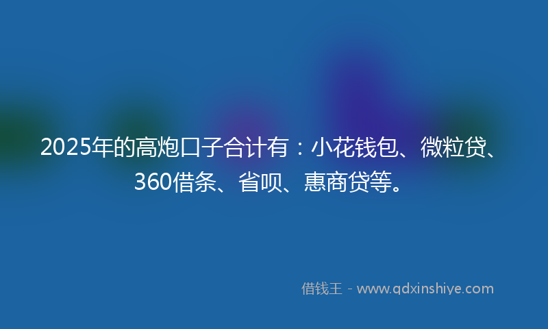 2025年的高炮口子合计有：小花钱包、微粒贷、360借条、省呗、惠商贷等。