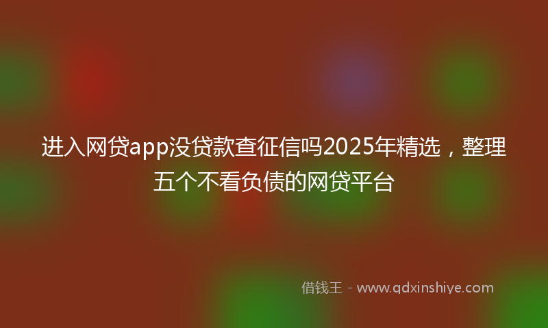 进入网贷app没贷款查征信吗2025年精选，整理五个不看负债的网贷平台