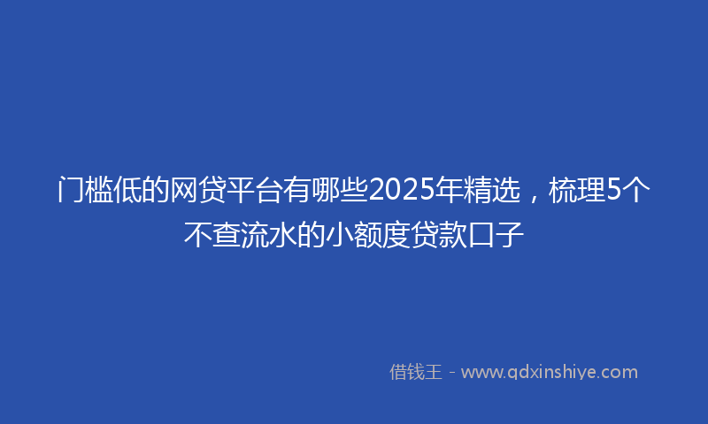 门槛低的网贷平台有哪些2025年精选，梳理5个不查流水的小额度贷款口子