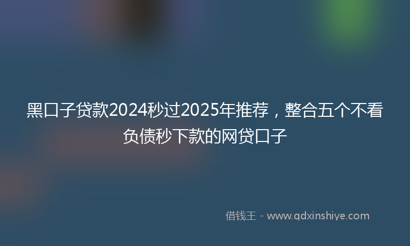 黑口子贷款2024秒过2025年推荐，整合五个不看负债秒下款的网贷口子