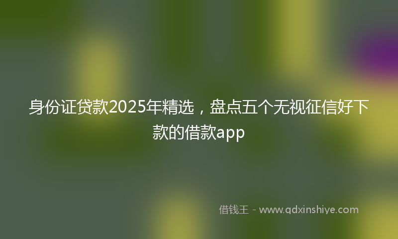 身份证贷款2025年精选，盘点五个无视征信好下款的借款app