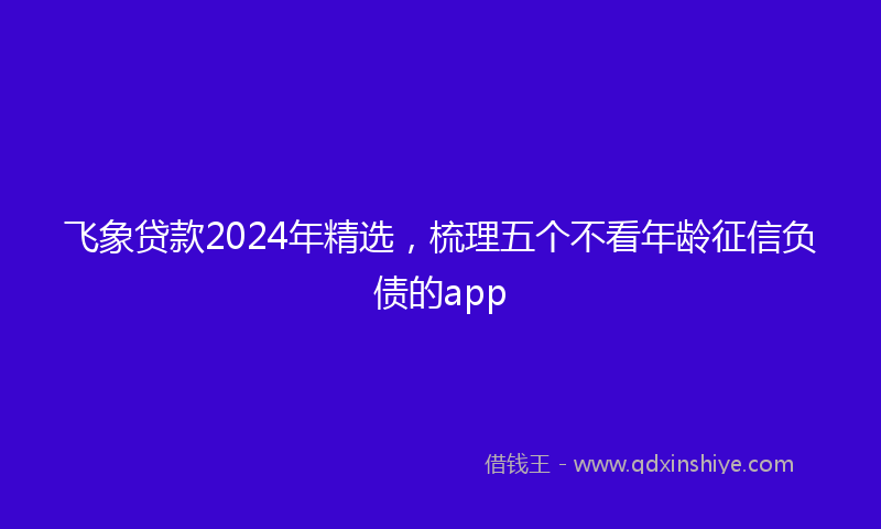 飞象贷款2024年精选，梳理五个不看年龄征信负债的app