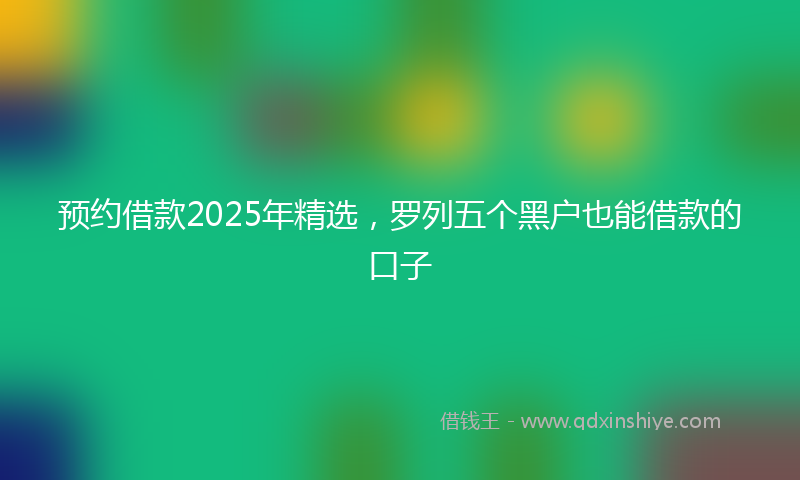 预约借款2025年精选，罗列五个黑户也能借款的口子