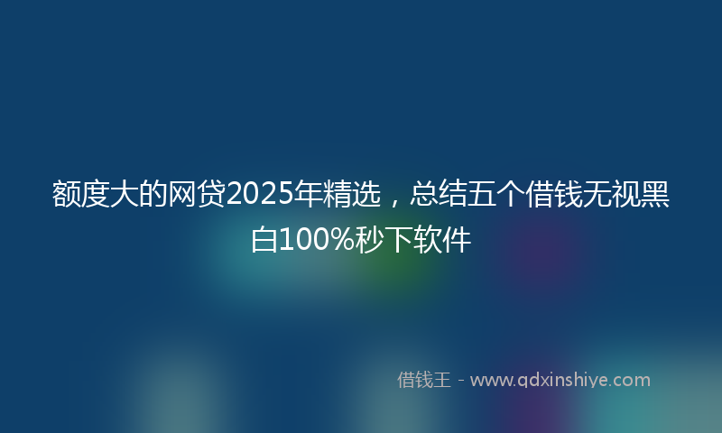额度大的网贷2025年精选，总结五个借钱无视黑白100%秒下软件