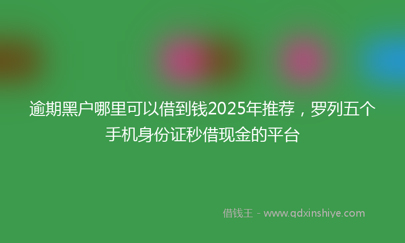 逾期黑户哪里可以借到钱2025年推荐，罗列五个手机身份证秒借现金的平台