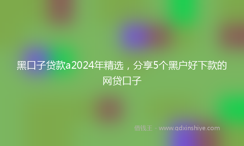 黑口子贷款a2024年精选，分享5个黑户好下款的网贷口子