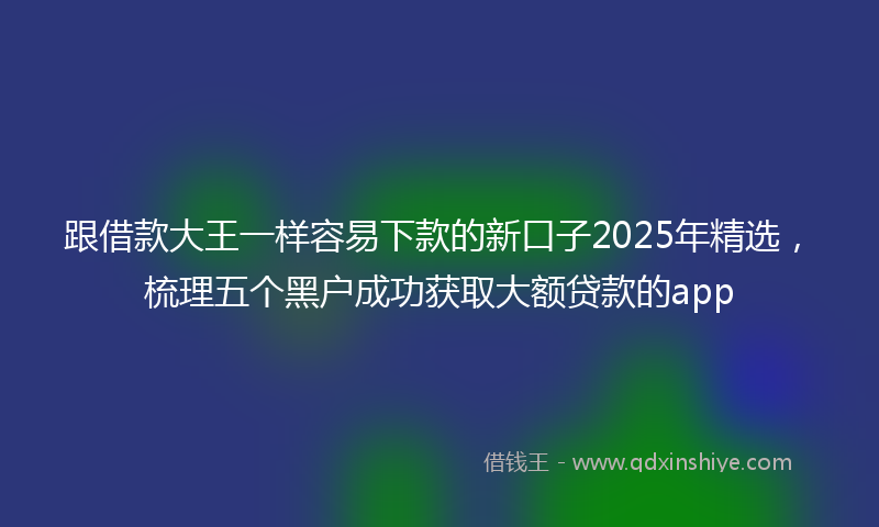 跟借款大王一样容易下款的新口子2025年精选，梳理五个黑户成功获取大额贷款的app