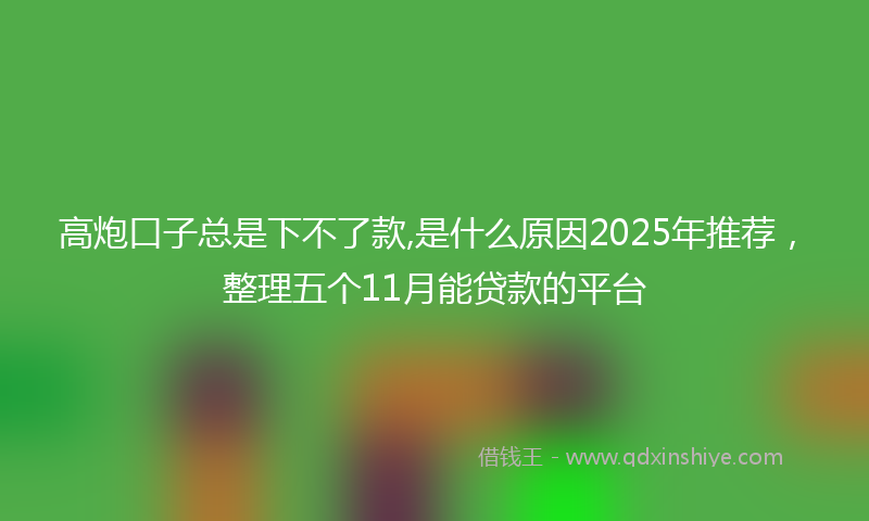 高炮口子总是下不了款,是什么原因2025年推荐，整理五个11月能贷款的平台