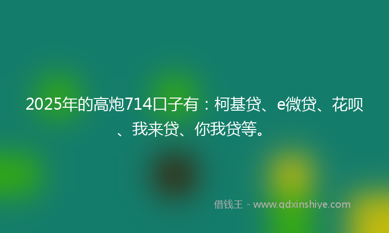 2025年的高炮714口子有：柯基贷、e微贷、花呗、我来贷、你我贷等。