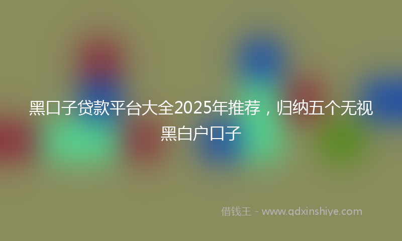 黑口子贷款平台大全2025年推荐，归纳五个无视黑白户口子