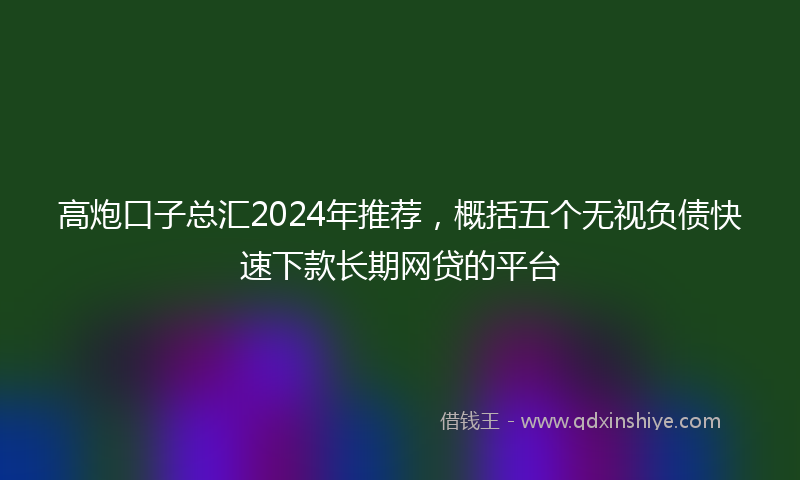 高炮口子总汇2024年推荐，概括五个无视负债快速下款长期网贷的平台