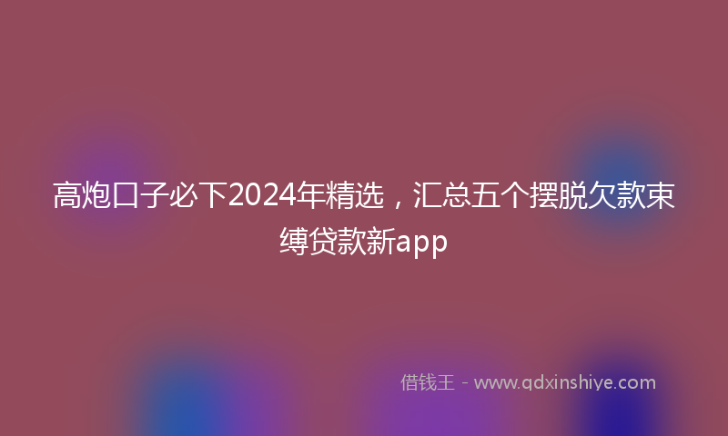 高炮口子必下2024年精选，汇总五个摆脱欠款束缚贷款新app