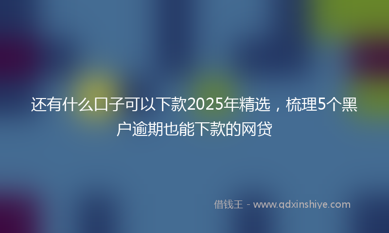 还有什么口子可以下款2025年精选，梳理5个黑户逾期也能下款的网贷