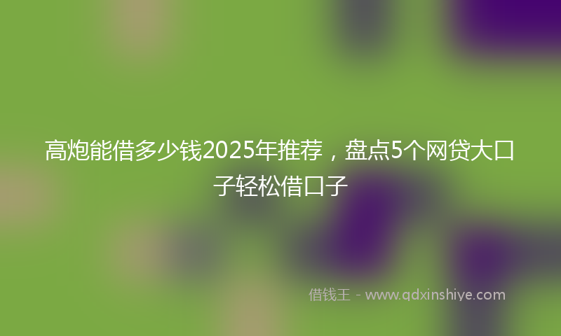 高炮能借多少钱2025年推荐，盘点5个网贷大口子轻松借口子
