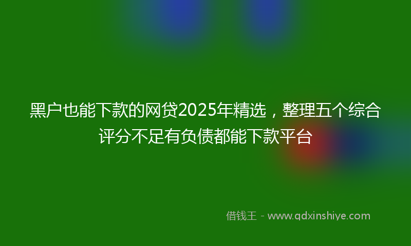 黑户也能下款的网贷2025年精选，整理五个综合评分不足有负债都能下款平台