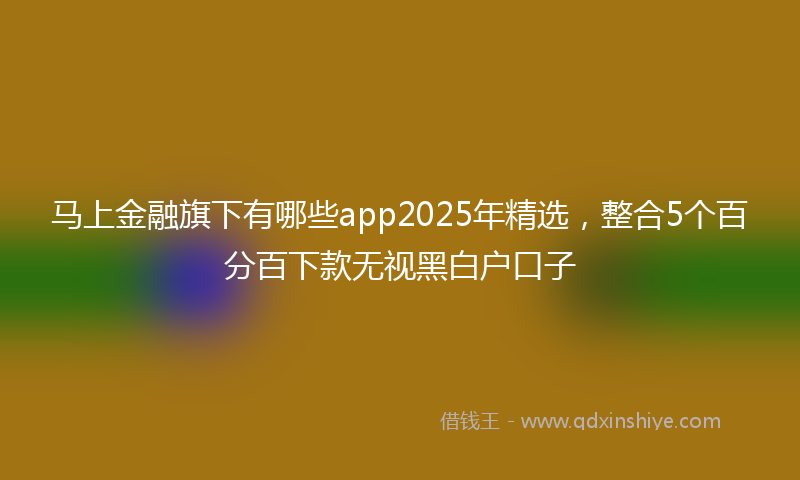 马上金融旗下有哪些app2025年精选，整合5个百分百下款无视黑白户口子