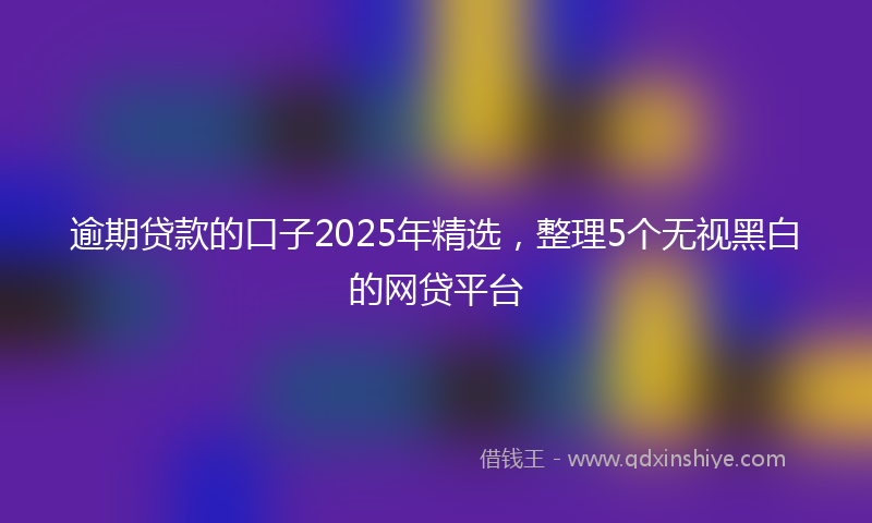 逾期贷款的口子2025年精选，整理5个无视黑白的网贷平台