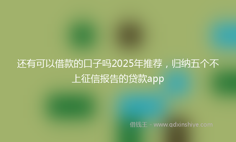 还有可以借款的口子吗2025年推荐，归纳五个不上征信报告的贷款app