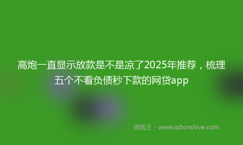 高炮一直显示放款是不是凉了2025年推荐，梳理五个不看负债秒下款的网贷app