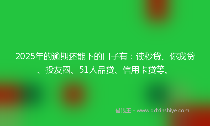 2025年的逾期还能下的口子有：读秒贷、你我贷、投友圈、51人品贷、信用卡贷等。