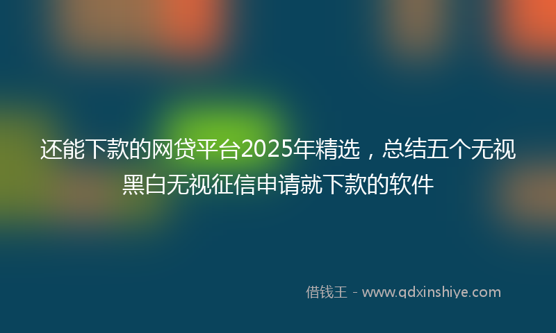 还能下款的网贷平台2025年精选，总结五个无视黑白无视征信申请就下款的软件