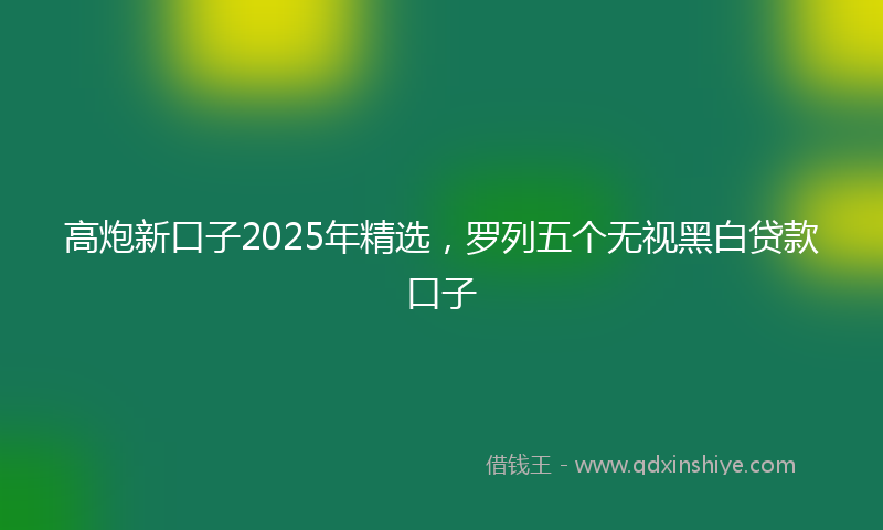 高炮新口子2025年精选，罗列五个无视黑白贷款口子