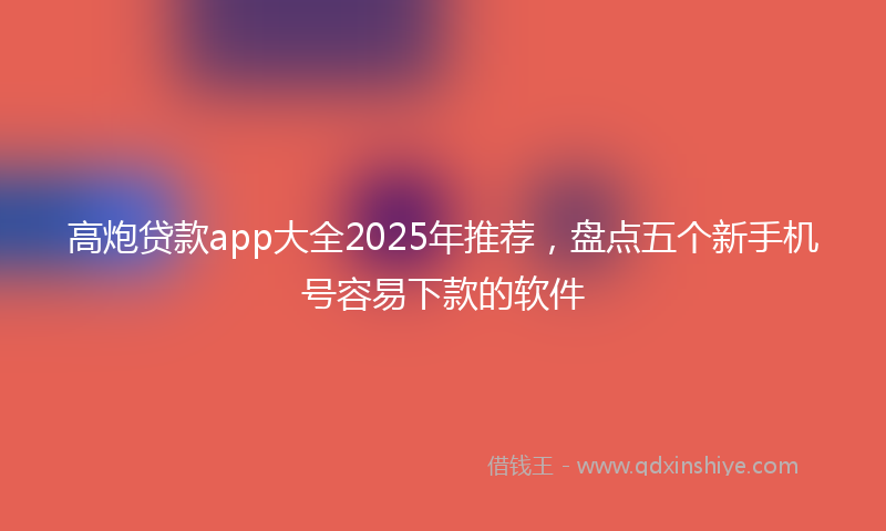 高炮贷款app大全2025年推荐，盘点五个新手机号容易下款的软件