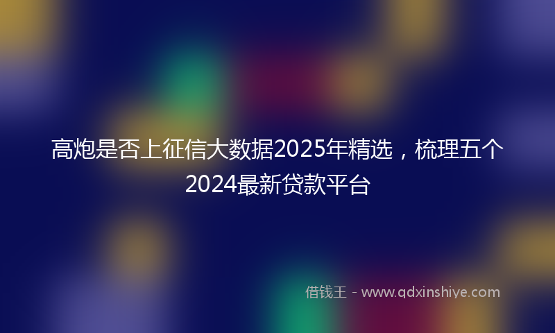 高炮是否上征信大数据2025年精选，梳理五个2024最新贷款平台