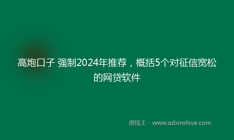高炮口子 强制2024年推荐，概括5个对征信宽松的网贷软件