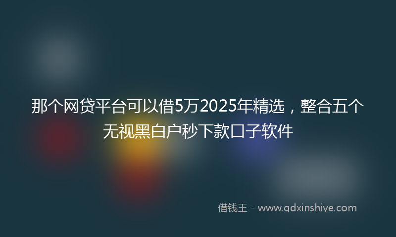 那个网贷平台可以借5万2025年精选，整合五个无视黑白户秒下款口子软件