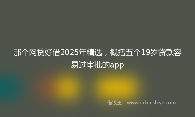 那个网贷好借2025年精选，概括五个19岁贷款容易过审批的app