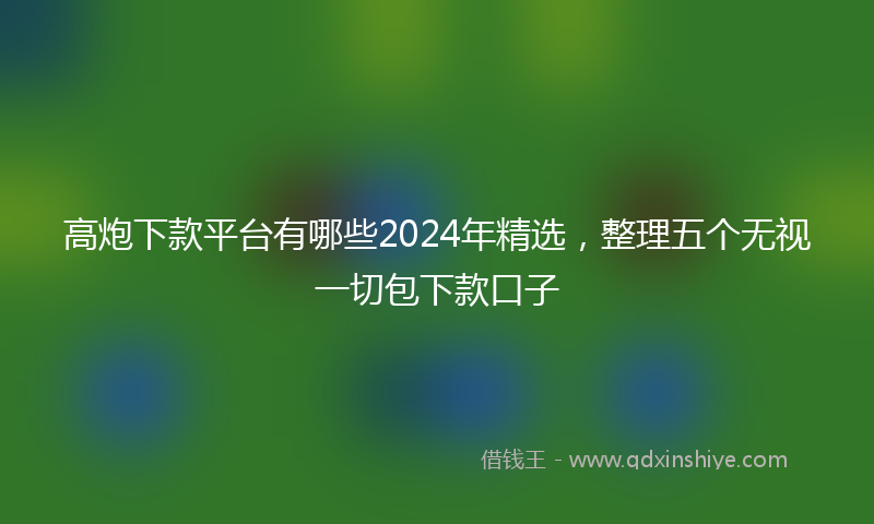 高炮下款平台有哪些2024年精选，整理五个无视一切包下款口子