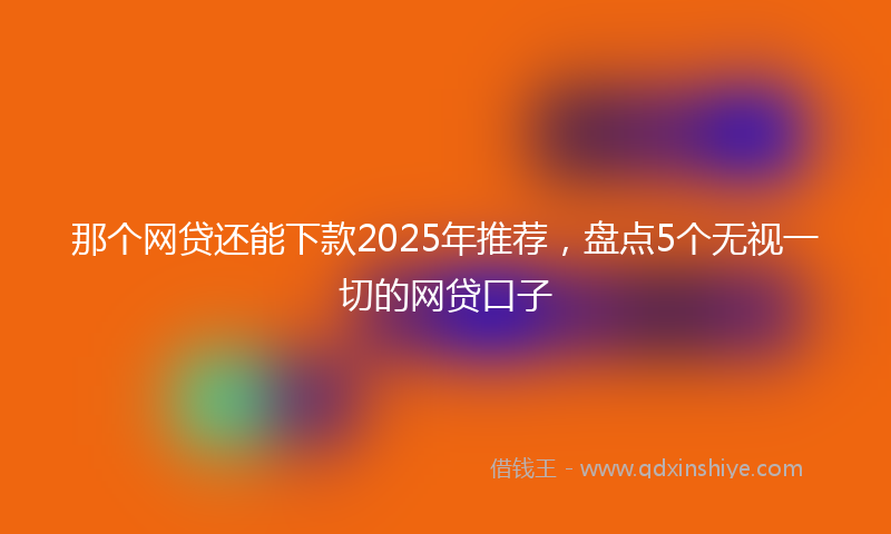 那个网贷还能下款2025年推荐，盘点5个无视一切的网贷口子