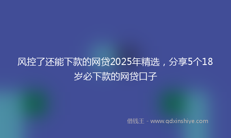 风控了还能下款的网贷2025年精选，分享5个18岁必下款的网贷口子