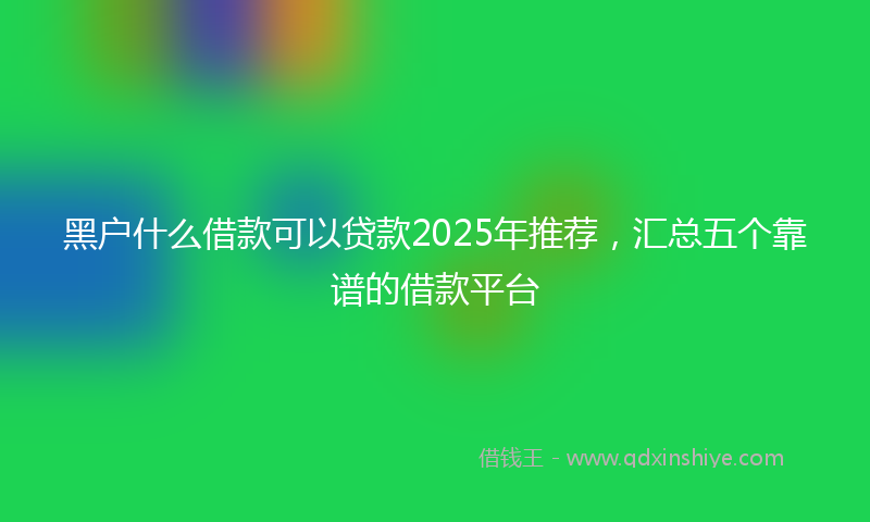 黑户什么借款可以贷款2025年推荐，汇总五个靠谱的借款平台