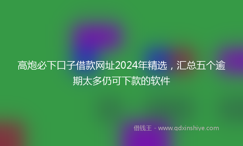 高炮必下口子借款网址2024年精选，汇总五个逾期太多仍可下款的软件