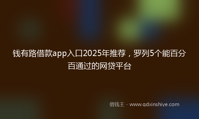 钱有路借款app入口2025年推荐，罗列5个能百分百通过的网贷平台