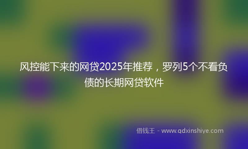 风控能下来的网贷2025年推荐，罗列5个不看负债的长期网贷软件