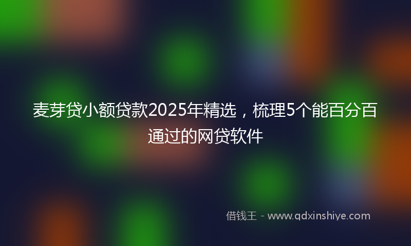 麦芽贷小额贷款2025年精选，梳理5个能百分百通过的网贷软件