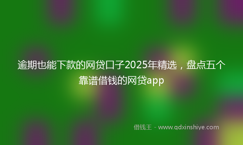 逾期也能下款的网贷口子2025年精选，盘点五个靠谱借钱的网贷app